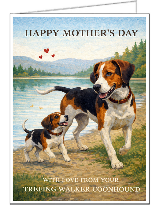 Treeing Walker Coonhound - Single Mother's Day Card