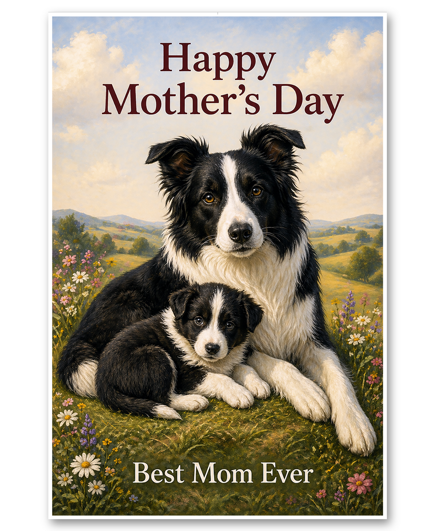 Border Collie - Best Mom Ever - Mother's Day Card