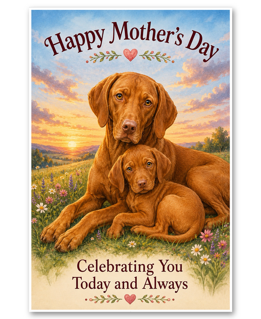 Hungarian Vizsla - Mother's Day Card