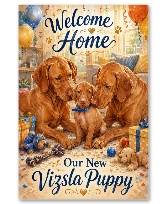 Hungarian Vizsla- Welcome Home New Puppy Greeting Card