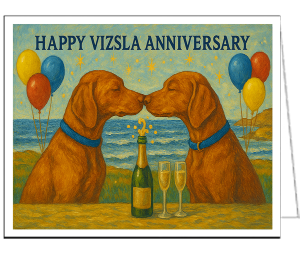 Vizslas in Love Anniversary Card