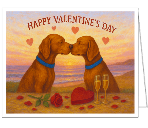 Vizslas in Love - Valentine Card