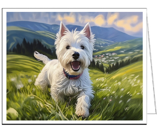 Westie Fine Art Notecards - Set of Six - 5 x 7 Inches