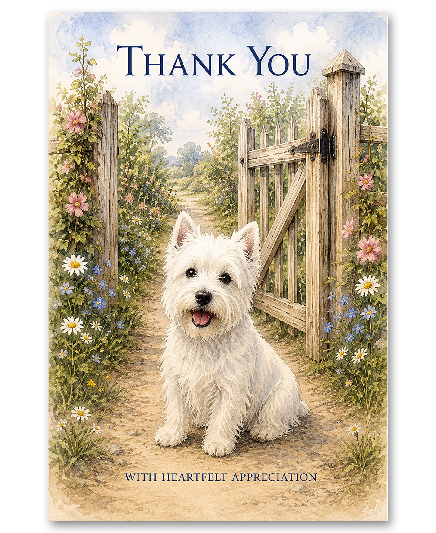 Westie At the Gate - Thank You Cards