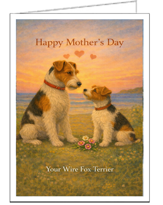 Wire Fox Terrier - Mother's Day Single Greeting Card