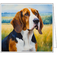 American English Coonhound Notecards - Set of Six --  -  - - 5¼ x 5¼ Inches
