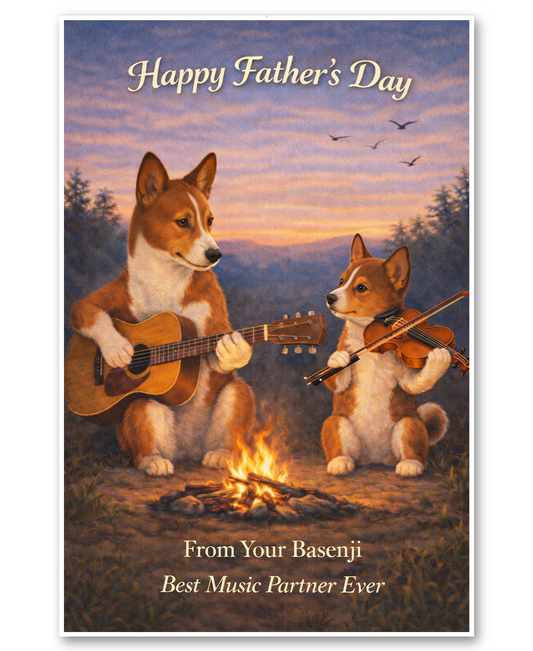 Basenji - My Best Music Partner Ever- Father's Day Card