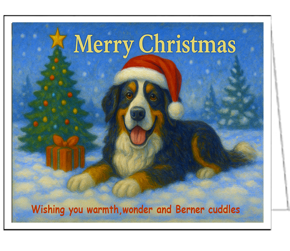 Bernese Mountain Dog - Berner Cuddles - Christmas Cards Set