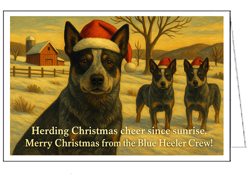 Blue Heeler - Australian Cattle Dog Fine Art Christmas Cards