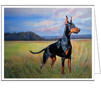 Doberman Pinscher #1 Fine Art Notecards  -  5 x 7 inches  -  Set of Six