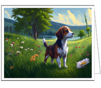 Drever Puppy - Fine Art Notecards - 5 x 7 Inches  - Set of Six