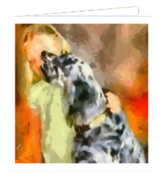 English Setter with Child Fine Art Notecards - Set of Six