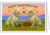 English Setters in Love - Valentine Card