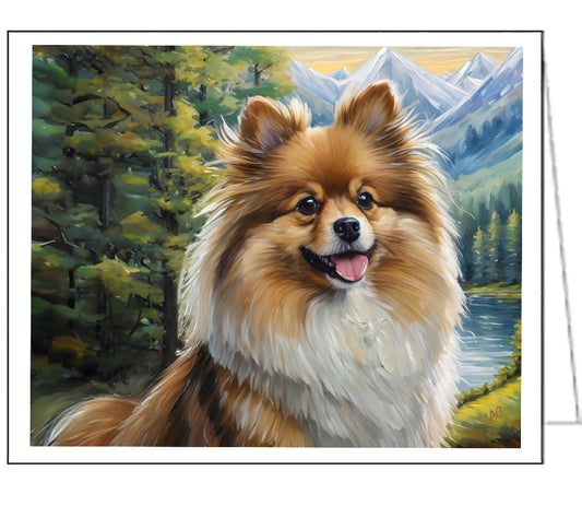 German Spitz Fine Art Notecards - Set of Six - 5 x 7 Inches