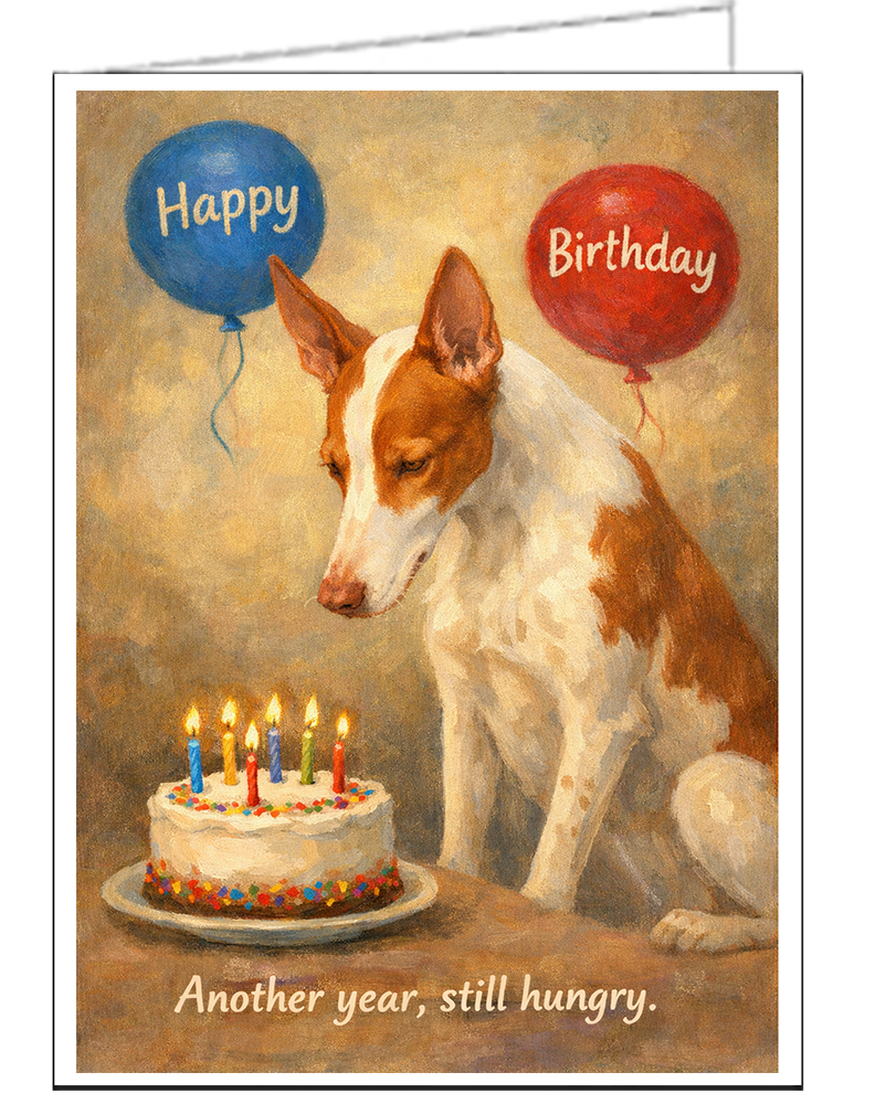 Ibizan Hound Individual Birthday Card