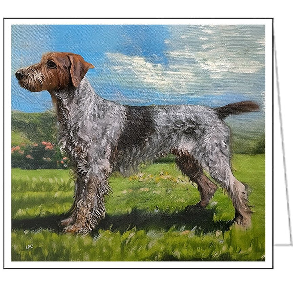 Wirehaired Pointing Griffon - Fine Art Notecards - Set of Six.    5.25 x 5.25 inches
