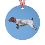 German Shorthair Pointer 'On Point' Metal Ornaments