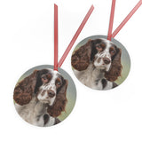Charming French Spaniel Metal Ornaments