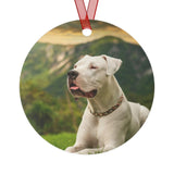 Dogo Argentino Metal Ornaments: Holiday Cheer