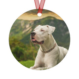 Dogo Argentino Metal Ornaments: Holiday Cheer