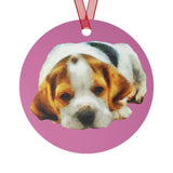 English Foxhound 'Sasha' Metal Ornaments