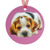 English Foxhound 'Sasha' Metal Ornaments