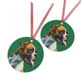 Cooper's Charming Boxer Metal Ornaments