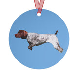 German Shorthair Pointer 'On Point' Metal Ornaments