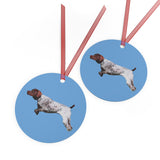 German Shorthair Pointer 'On Point' Metal Ornaments
