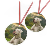 Dogo Argentino Metal Ornaments: Holiday Cheer