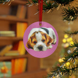 English Foxhound 'Sasha' Metal Ornaments