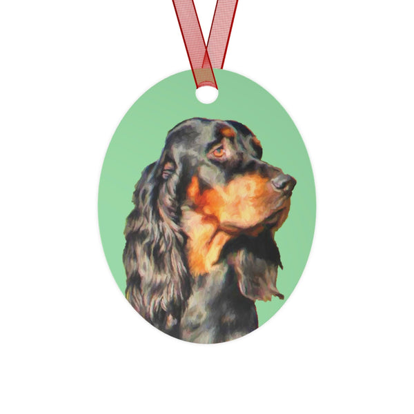 Gordon Setter 'Angus' Metal Ornaments