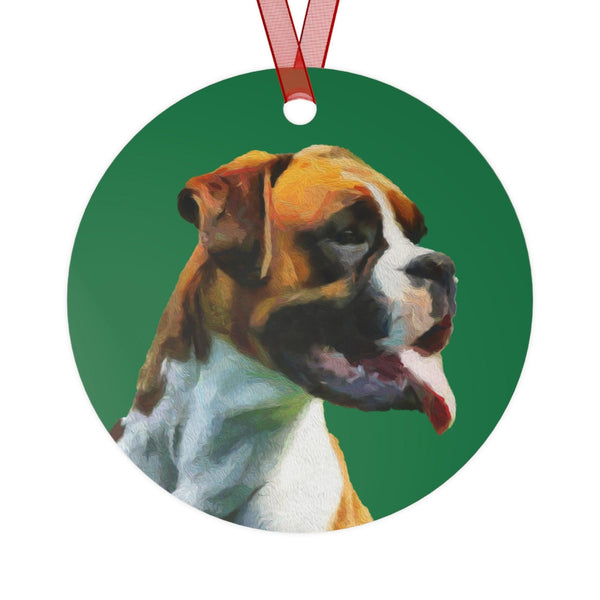 Cooper's Charming Boxer Metal Ornaments