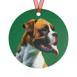 Cooper's Charming Boxer Metal Ornaments