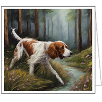 Irish Red & White Setter - Fine Art Notecards - Set of Six 5¼ x 5¼