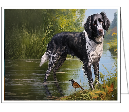 Large Munsterlander Fine Art Notecards - Set of Six - 5 x 7 Inches