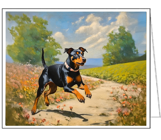 Manchester Terrier Fine Art Notecards - Set of Six - 5 x 7 Inches