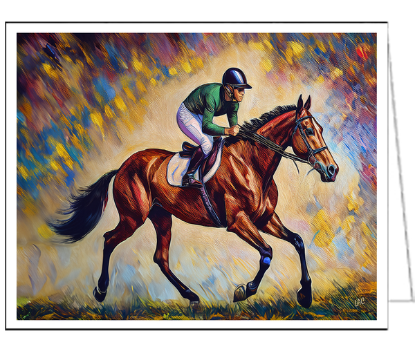 Racehorse - Derby Day - 5 x 7 Inch Fine Art Notecards  -  Set of Six