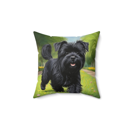 Affenspinscher Spun Polyester Throw Pillow: A Touch of Playful Elegance
