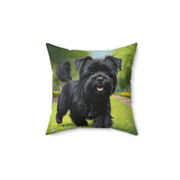 Affenspinscher Spun Polyester Throw Pillow: A Touch of Playful Elegance