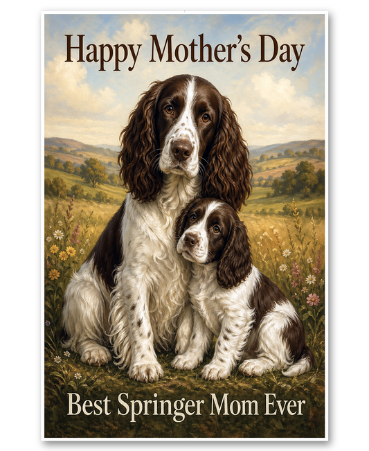 English Springer Spaniel - Best Springer Mom - Mother's Day Card