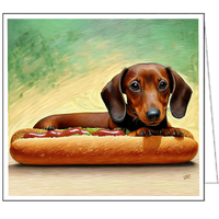 Dachshund  --  'Weiner Dog'  -- Fine Art Notecards  - 5¼ x 5¼ Inches, Set of Six