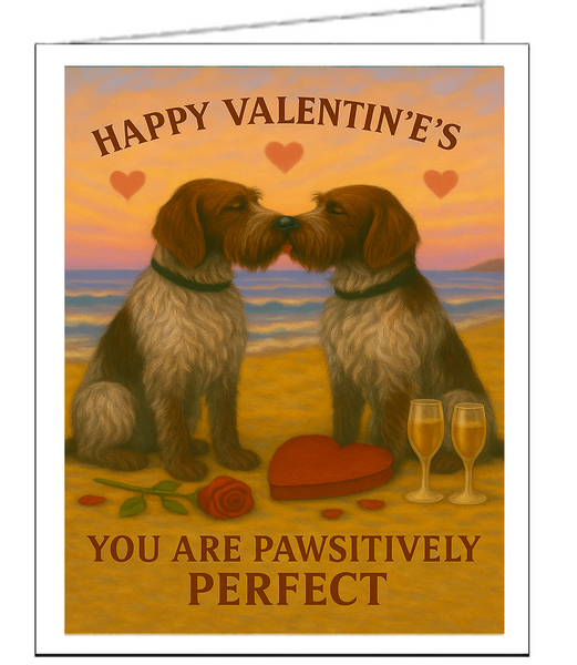 Wired Pointing Griffons Valentine Card