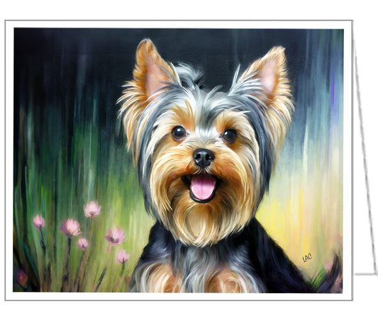 Yorkie #3 Notecards - Set of Six   - - 5 x 7 Inches