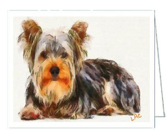 Yorkshire Terrier 'Lupis' Fine Art Notecards. -  5 x 7 Inches. - Set of 6