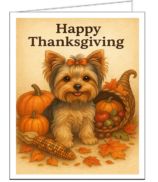 Yorkshire Terrier Thanksgiving Notecards Set of 6