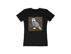 Snowy White Owl - Women's Slim Fit Ringspun Cotton T-Shirt
