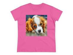 King Charles Spaniel Puppy Women's Midweight Cotton Tee