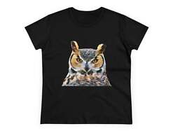 Great Horned Owl 'Hooty' Women's Midweight Cotton Tee