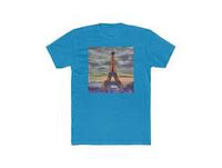 Eiffel Tower Sunset - Men's Fitted Cotton Crew Tee